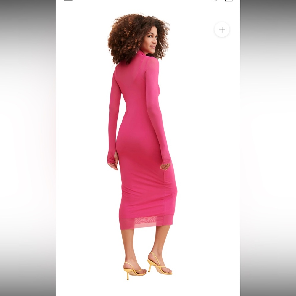 AFRM Shailene Mesh Dress Azalea Pink- Small - Picture 2 of 6